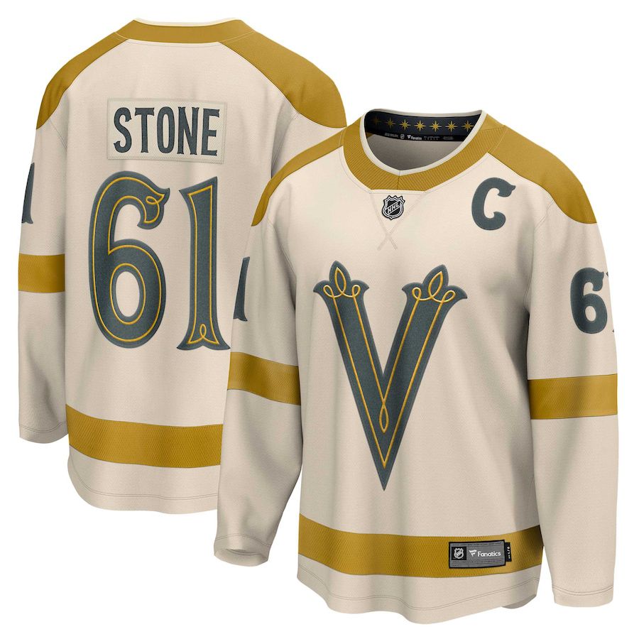 Men Vegas Golden Knights #61 Mark Stone Fanatics Branded Cream 2024 NHL Winter Classic Breakaway Player Jersey->->NHL Jersey